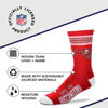 Picture of For Bare Feet NFL Youth 4 Stripe Deuce Crew Sock, Tampa Bay Buccaneers, One Size