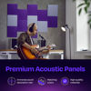 Picture of Ekkogo Acoustic Panels 12-Pack Soundproof Wall Panels 12''X12''X0.4'' Sound Panels High Density Sound Dampening Panels - [Midnight Purple Square]