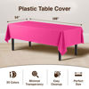 Picture of Exquisite 6-Pack Premium Plastic Tablecloth 54in. x 108in. Rectangle Plastic Table Cover - Cerise