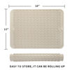 Picture of MicoYang Silicone Dish Drying Mat for Multiple Usage,Easy clean,Eco-friendly,Heat-resistant Silicone Mat for Kitchen Counter or Sink,Refrigerator or Drawer liner Tapioca L 16 inches x 12 inches