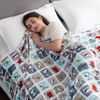 Picture of Berkshire Blanket Peanuts® VelvetLoft® Cute Character Snoopy Plush Blanket,Woof Blue,Twin 60 in x 90 in (Official Peanuts® Product)