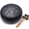 Picture of Lronbird Alloy Steel Tongue Drum 6 Inch 8 Notes Hand Drums with Bag Sticks Music Book, Sound Healing Instruments for Musical Education Entertainment Meditation Yoga Zen Gifts (Obsidian)