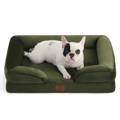 Picture of Bedsure Orthopedic Dog Bed for Medium Dogs - Waterproof Dog Sofa Beds Medium, Supportive Foam Pet Couch Bed with Removable Washable Cover, Waterproof Lining and Nonskid Bottom, Winter Moss
