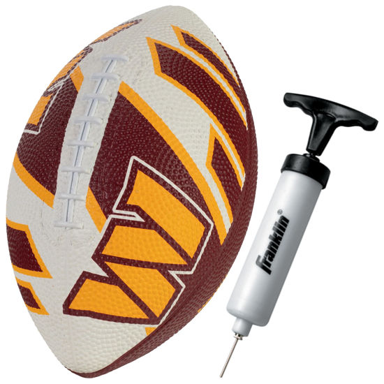 Picture of Franklin Sports NFL Washington Commanders Football - Youth Football - Mini 8.5" Rubber Football - Perfect for Kids - Team Logos and Colors!