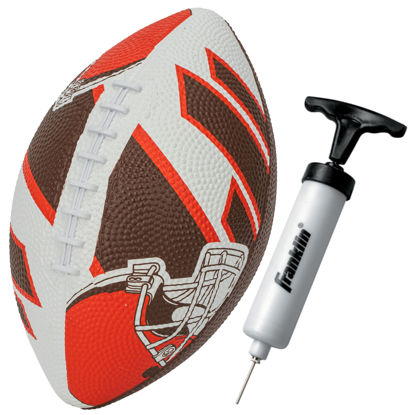 Picture of Franklin Sports NFL Cleveland Browns Football - Youth Football - Mini 8.5" Rubber Football - Perfect for Kids - Team Logos and Colors!