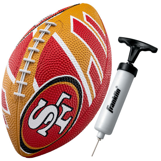 Picture of Franklin Sports NFL San Francisco 49ers Football - Youth Football - Mini 8.5" Rubber Football - Perfect for Kids - Team Logos and Colors!