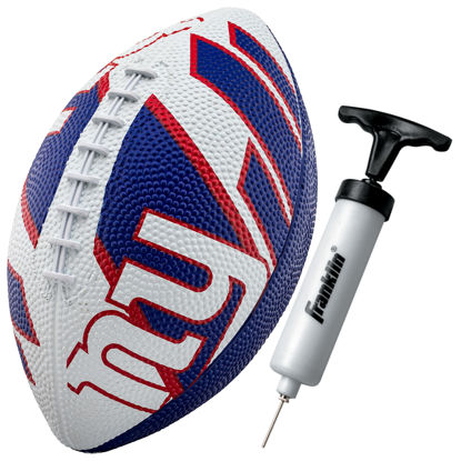 Picture of Franklin Sports NFL New York Giants Football - Youth Football - Mini 8.5" Rubber Football - Perfect for Kids - Team Logos and Colors!