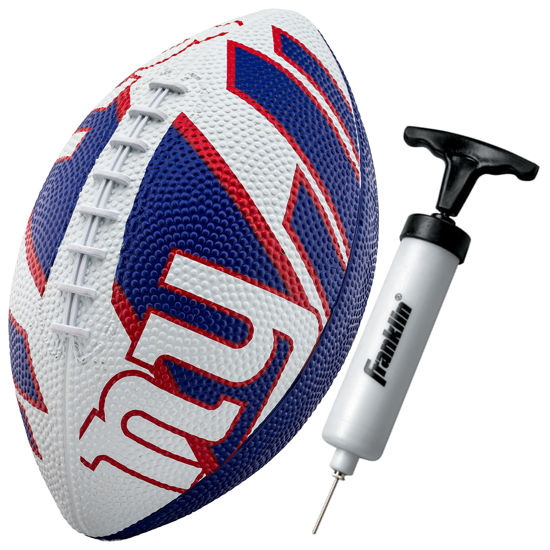 Picture of Franklin Sports NFL New York Giants Football - Youth Football - Mini 8.5" Rubber Football - Perfect for Kids - Team Logos and Colors!