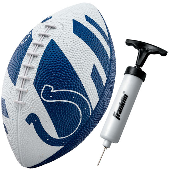 Picture of Franklin Sports NFL Indianapolis Colts Football - Youth Football - Mini 8.5" Rubber Football - Perfect for Kids - Team Logos and Colors!