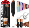 Picture of Zulay Kitchen Milk Frother Wand (2 Duracell Batteries Included) - Handheld Milk Frother - Easy-Clean Milk Frother Wand & Drink Mixer - Electric Coffee Frother for Frappe, Matcha - Exec Black/Copper
