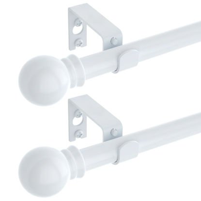 Picture of GXOACKJ 2 Pack White Curtain Rods for windows 32 to 62 inch,5/8 inch Decorative Curtain Rod Set,Splicing Heavy Duty Metal Curtain Rod with Brackets