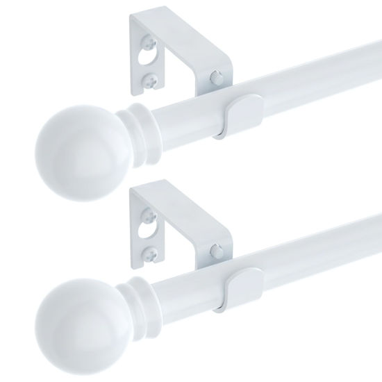 Picture of GXOACKJ 2 Pack White Curtain Rods for windows 32 to 62 inch,5/8 inch Decorative Curtain Rod Set,Splicing Heavy Duty Metal Curtain Rod with Brackets