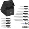 Picture of Henckels Statement 15-pc Kitchen Knife Set with Block, Chef Knife, Steak Knife set, Kitchen Knife Sharpener, Black, Stainless Steel