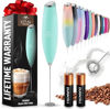 Picture of Zulay Kitchen Milk Frother Wand (2 Duracell Batteries Included) - Handheld Milk Frother - Easy-Clean Milk Frother Wand & Drink Mixer - Electric Coffee Frother for Frappe, Matcha - Fresh Mint