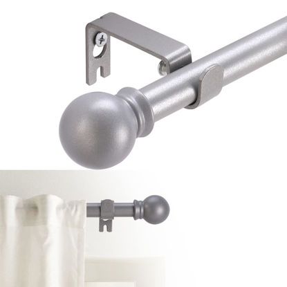 Picture of GXOACKJ Curtain Rods for windows 28 to 78 inch,5/8 inch Decorative Curtain Rod Set,Nickel Splicing Heavy Duty Metal Curtain Rod with Brackets
