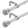 Picture of GXOACKJ 2 Pack Silver Curtain Rods for windows 32 to 62 inch,5/8 inch Decorative Curtain Rod Set,Splicing Heavy Duty Metal Curtain Rod with Brackets