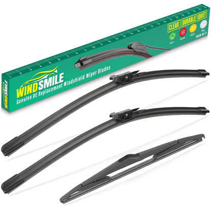 Picture of 28" 28" 12" Windshield Wiper Blades Replacement for Ford Focus 2012 2013 2014 2015 2016 2017 2018 Premium All Weather Front Rear Wipers Set - OEM Quality (Pack of 3)