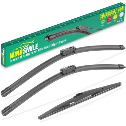 Picture of 24" 18" 14" Windshield Wiper Blades for Mazda CX5 CX9 CX-5 CX-9 2017 2018 2019 2020 2021 2022 2023 -OEM Replacement Premium All season Wiper Blades (Set of 3)