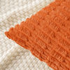 Picture of MIULEE Pack of 2 Decorative Orange Throw Pillow Covers 18x18 Inch Soft Boho Striped Corduroy Pillow Covers Modern Farmhouse Fall Home Decor for Sofa Living Room Couch Bed