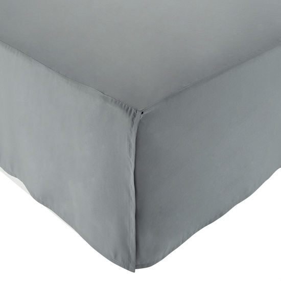 Picture of Amazon Basics Lightweight Pleated Bed Skirt, King, Dark Grey, Solid