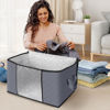 Picture of Fab totes 8 Pack Clothes Storage, Foldable Thick Fabric Blanket Storage Bags, Storage Containers for Organizing Bedroom, Closet, Clothing, Comforter, Organization and Storage with Handle,Grey