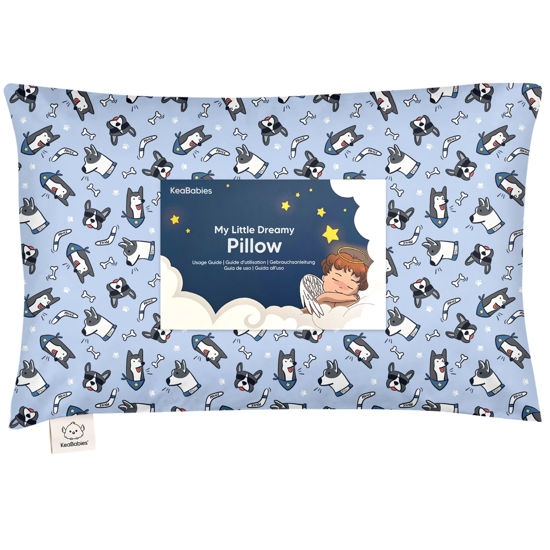Picture of Toddler Pillow with Pillowcase - 13x18 My Little Dreamy Pillow, Organic Cotton Toddler Pillows for Sleeping, Kids Pillow, Travel Pillows, Mini Pillow, Nursery Pillow, Toddler Bed Pillow (Patrol)