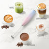 Picture of Zulay Kitchen Milk Frother Wand Drink Mixer with AA Duracell Batteries- Durable Handheld Milk Frother Electric Whisk - Easy-Clean Milk Frother Wand & Mini Blender - Electric Coffee Frother - Lavender
