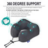 Picture of napfun Travel Pillow, Travel Accessories & Travel Essentials for Airplane Upgraded 100% Pure Memory Foam Travel Neck Pillow for Flight Headrest Sleep, Portable Plane Necessities, Full Black