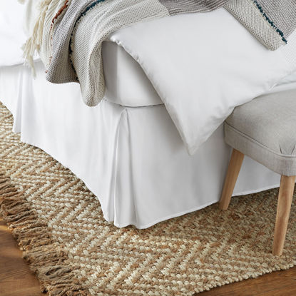 Picture of Amazon Basics Lightweight Pleated Bed Skirt, Full, Bright White, Solid