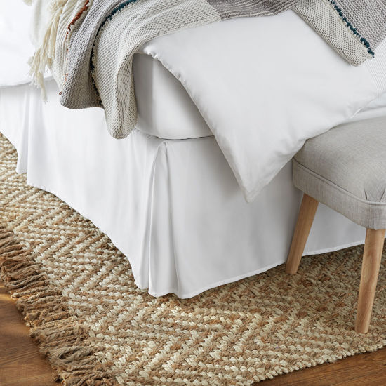 Picture of Amazon Basics Lightweight Pleated Bed Skirt, Full, Bright White, Solid