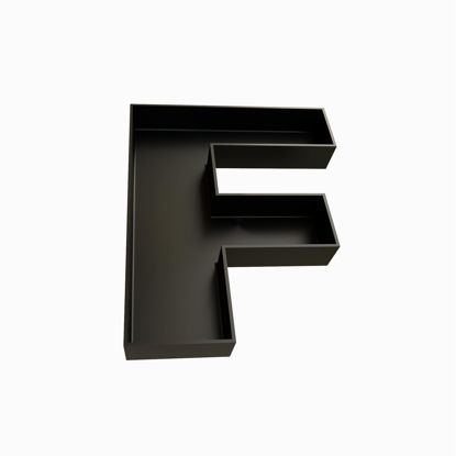Picture of 10" Hard Plastic Reusable Charcuterie Letters Fillable, Alphabet Numbers Charcuterie Food serving Trays For Birthday, Party Decoration (Black - F)