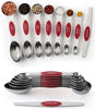 Picture of Spring Chef Red Stainless Steel Magnetic Measuring Spoons Set of 8 with Leveler, Metal Teaspoon & Tablespoon Measuring Spoons with Strong Magnets, Kitchen Gadgets for Baking & Cooking - Set of 2