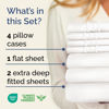 Picture of Extra Deep Split King Sheet Set - 7 Piece Breathable & Cooling Sheets - Hotel Luxury Bedding Set w/18-24 Inch Extra Deep Pockets - Easy Fit, Soft, Wrinkle Free & Comfy - Antique White, Split King Size