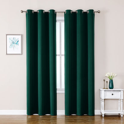 Picture of ChrisDowa Blackout Curtains 78 inches Long for Bedroom - 2 Panels Set Grommet Thermal Insulated Room Darkening Curtains for Living Room (Forest Green, 42 x 78 Inch)