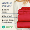 Picture of Extra Deep Twin Sheet Set - 4 Piece Breathable & Cooling Sheets - Hotel Luxury Bedding Set with 18-24 Inch Extra Deep Pockets - Easy & Secure Fit - Super Soft, Wrinkle Free and Comfy - Red, Twin Size