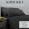 Picture of Danjor Linens Full Size Sheets Set - 6 Piece Set Including 4 Pillowcases- Deep Pockets - Breathable, Soft Bed Sheets - Wrinkle Free - Machine Washable - Black Bed Sheets - 6 pc