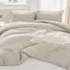 Picture of Litanika Linen Grey Comforter Set Full Size, 3 Pieces Lightweight Solid Bedding Comforter Set, All Season Fluffy Bed Set (79x90In Comforter & 2 Pillowcases)