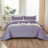 Picture of Litanika Grayish Lavender Purple Comforter Set Queen Size, 3 Pieces Lightweight Solid Bedding Comforter Set, All Season Fluffy Bed Set (90x90In Comforter & 2 Pillowcases)