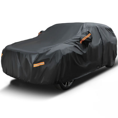 Picture of EzyShade 10-Layer SUV Car Cover Waterproof All Weather. See Vehicle Size-Chart for Accurate Fit. Outdoor Full Exterior Covers for Automobiles Heavy Duty Jeep Rav4 CRV. Black, Size S4 (See Size Chart)