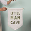 Picture of Little Man Cave Pennant Flag Wall Art Banner, Kids Room Decor, Nursery Wall Decor, Little Man Cave Sign, Hanging Canvas Banner, Baby Boy Wall Art, Kids Wall Art, Boys Room Decor, Boy Nursery Decor