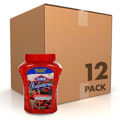 Picture of Clorox Fraganzia Air Care Air Freshener Crystal Beads in Cherry Burst Scent, 12 Ounces Cherry Burst Scented Air Freshener Gel Beads from Clorox Fraganzia for Car or Home (Pack of 12)