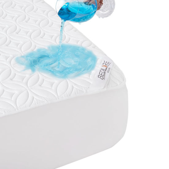 Picture of BEDLORE Waterproof Mattress Protector, Full Size Mattress Pad with Deep Pocket 6"-15" Depth, Soft Breathable Double Bed Mattress Cover for Bedroom, College Dorm, Hotel (White)