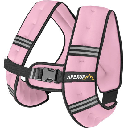 Picture of APEXUP Weighted Vest Men 10lbs Weights with Reflective Stripe, Weighted vest for Women Workout Equipment for Strength Training Running (Pastel Pink)