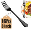 Picture of 16 Piece Black Dinner Forks Set, Food-Grade Stainless Steel Silverware Forks, Cutlery Forks, Metal Forks for Home, Kitchen or Restaurant, Mirror Polished, Dishwasher Safe - 8 Inch
