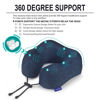 Picture of napfun Neck Pillow for Traveling, Upgraded Travel Neck Pillow for Airplane 100% Pure Memory Foam Travel Pillow for Flight Headrest Sleep, Portable Plane Accessories, Full Dark Blue, Medium (120-200LB)