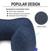 Picture of napfun Neck Pillow for Traveling, Upgraded Travel Neck Pillow for Airplane 100% Pure Memory Foam Travel Pillow for Flight Headrest Sleep, Portable Plane Accessories, Full Dark Blue, Medium (120-200LB)
