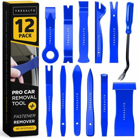 Picture of Tresalto Auto Trim Removal Tool Set - 12pcs (No Scratch Plastic Pry Tool Kit) - Auto Trim Car Tools, Easy Door Panel Removal Tool, Fastener Removal, Clip, Molding, Dashboards, Interior Trim Tools