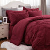 Picture of Bedsure Queen Comforter Set Dark Red Burgundy - Bed in a Bag Queen Size 7 Pieces, Pintuck Bedding Sets Gift for Christmas, Pinch Pleat Bed Set with Queen Size Comforter, Sheets, Pillowcases & Shams