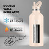 Picture of IRON °FLASK Camping & Hiking Hydration Canteens - 3 Lids (Narrow Straw Lid) Leak Proof Vacuum Insulated Stainless Steel - Hot & Cold Double Walled Sports Water Bottle - Sand, 32 Oz