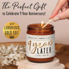 Picture of 9 Year Anniversary Gifts for Her - '9 Year Later' Candle, w/Sandalwood Rose - infused w/Essential Oils I 9th Anniversary Gift I 9 Year Wedding Anniversary Gifts for Wife/Girlfriend I USA Made